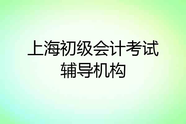 上海初级会计考试辅导机构