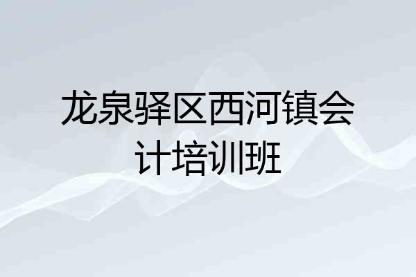 龙泉驿区西河镇会计培训班