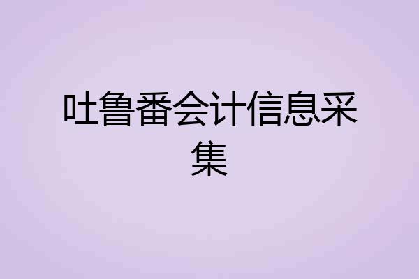 吐鲁番会计信息采集
