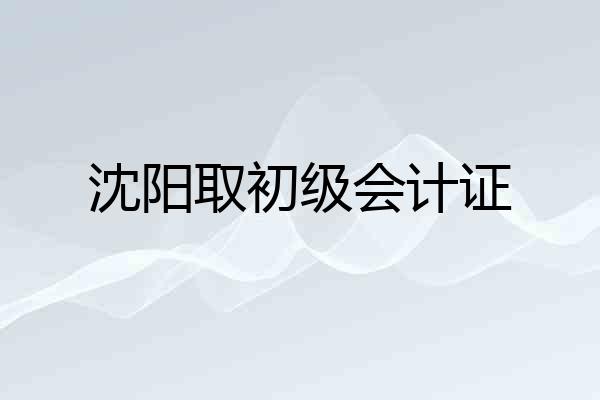 沈阳取初级会计证