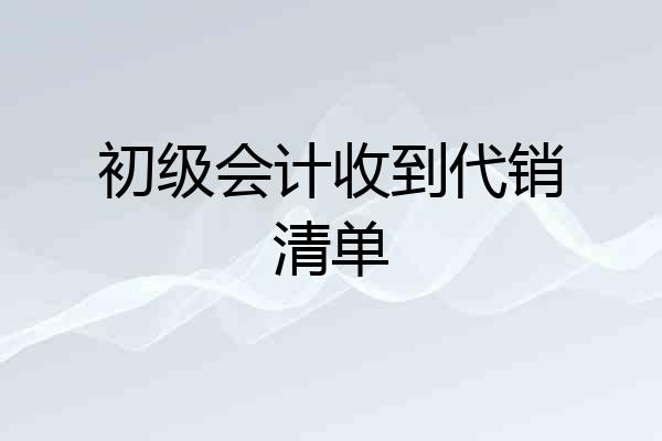 初级会计收到代销清单