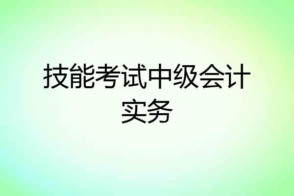 技能考试中级会计实务
