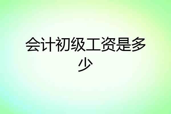 会计初级工资是多少