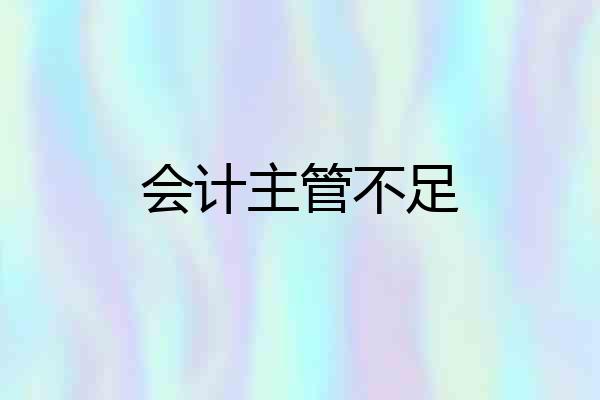会计主管不足