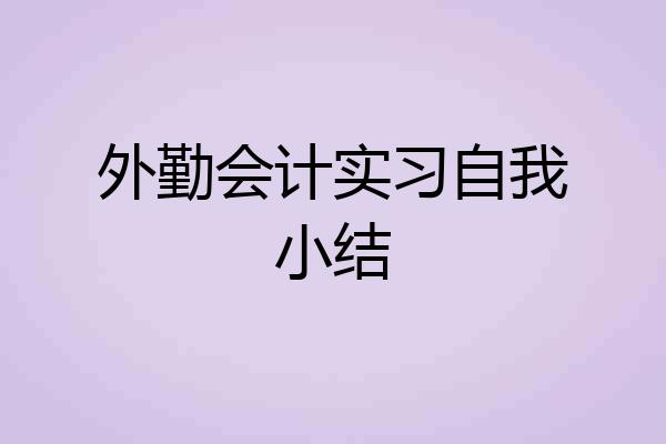 外勤会计实习自我小结