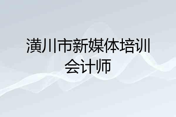 潢川市新媒体培训会计师