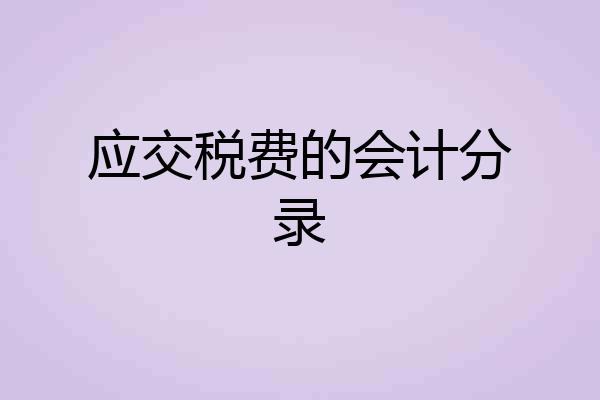 应交税费的会计分录