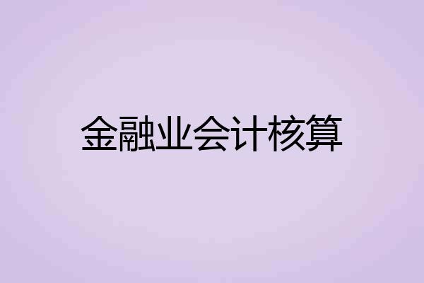 金融业会计核算