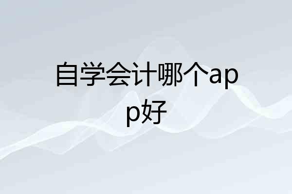 自学会计哪个app好
