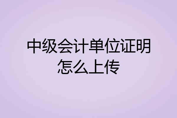 中级会计单位证明怎么上传