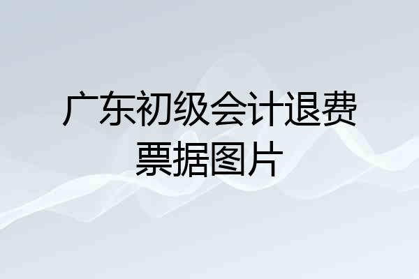 广东初级会计退费票据图片