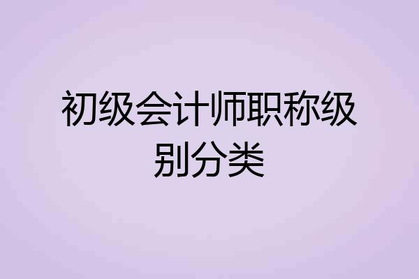 初级会计师职称级别分类
