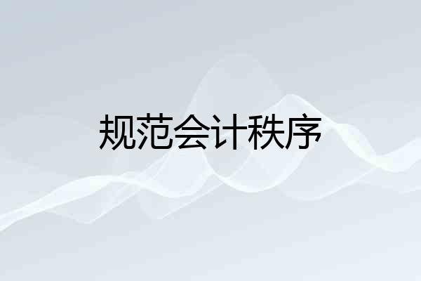规范会计秩序