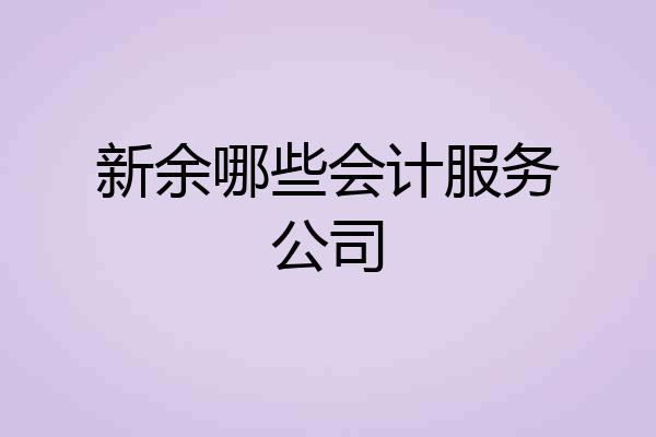 新余哪些会计服务公司