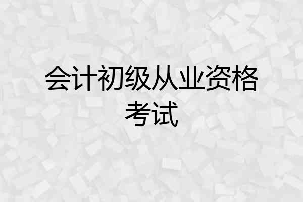 会计初级从业资格考试
