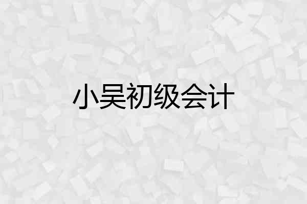 小吴初级会计