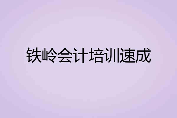 铁岭会计培训速成
