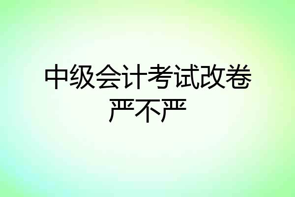 中级会计考试改卷严不严