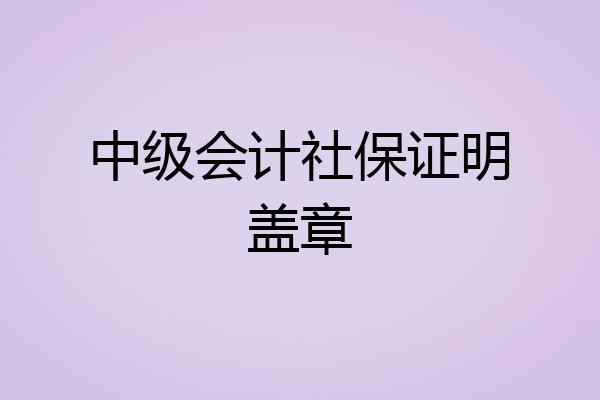 中级会计社保证明盖章