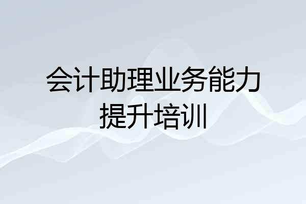 会计助理业务能力提升培训