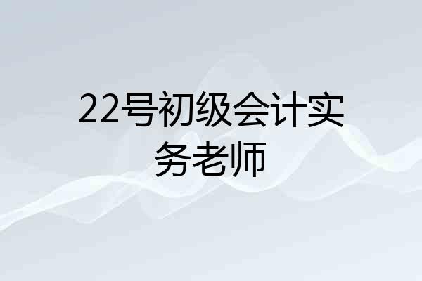 22号初级会计实务老师
