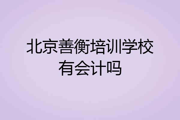 北京善衡培训学校有会计吗