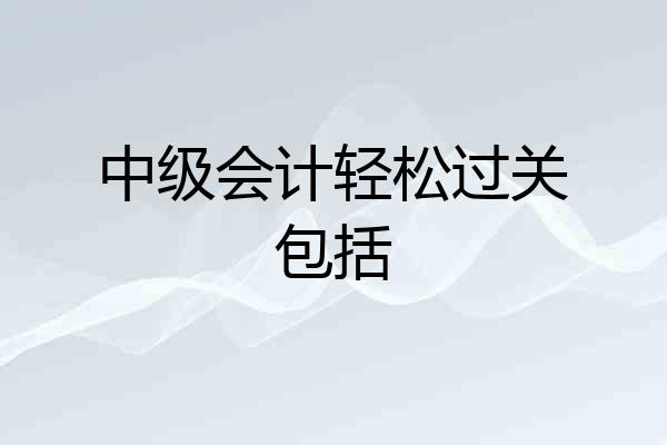 中级会计轻松过关包括