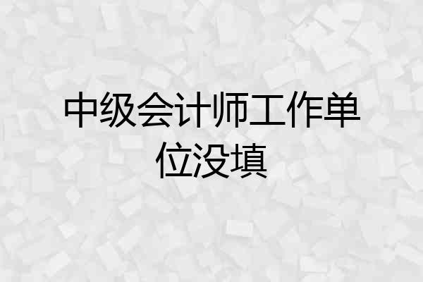 中级会计师工作单位没填