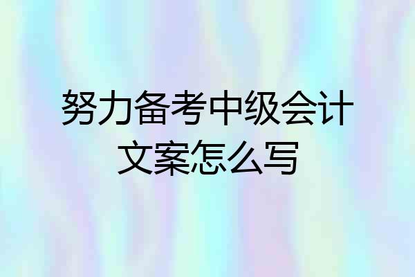 努力备考中级会计文案怎么写