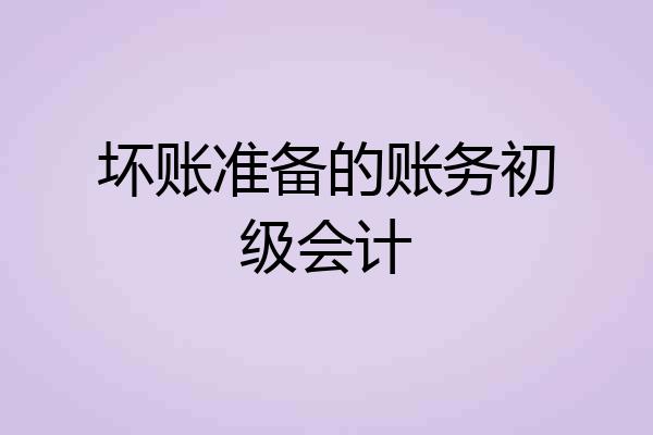坏账准备的账务初级会计