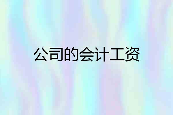 公司的会计工资