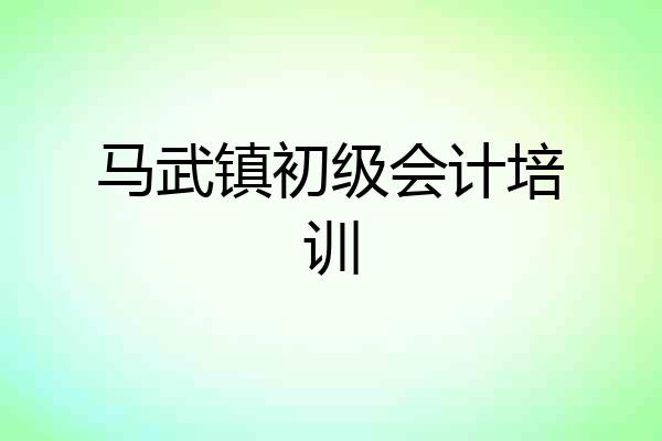 马武镇初级会计培训