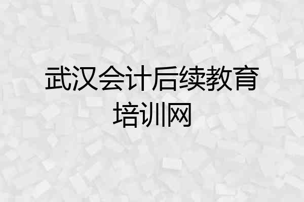 武汉会计后续教育培训网