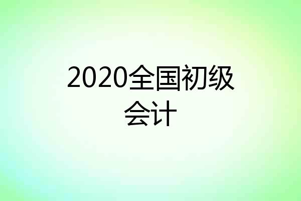 2020全国初级会计
