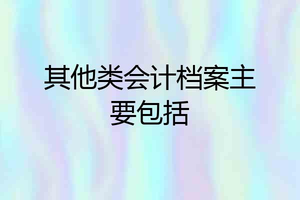 其他类会计档案主要包括