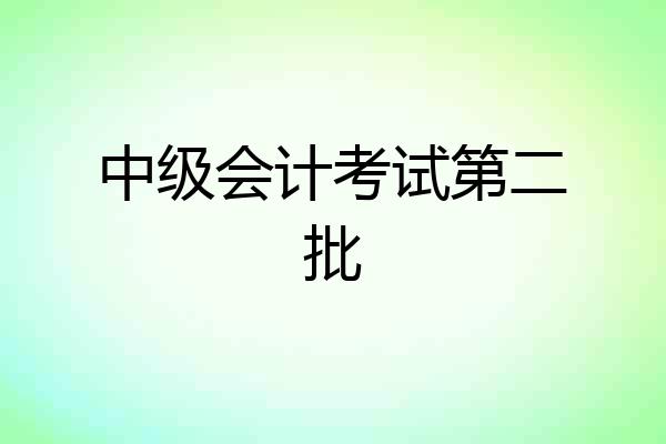 中级会计考试第二批