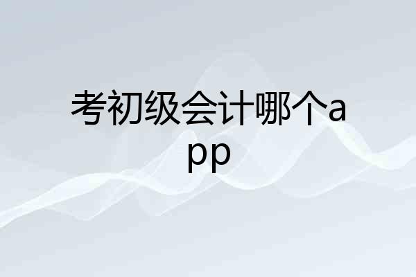 考初级会计哪个app