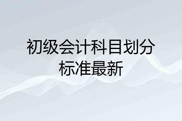 初级会计科目划分标准最新