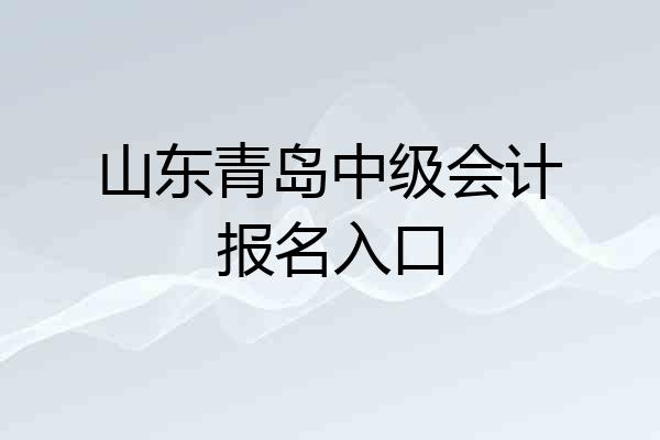 山东青岛中级会计报名入口
