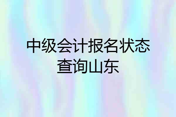 中级会计报名状态查询山东
