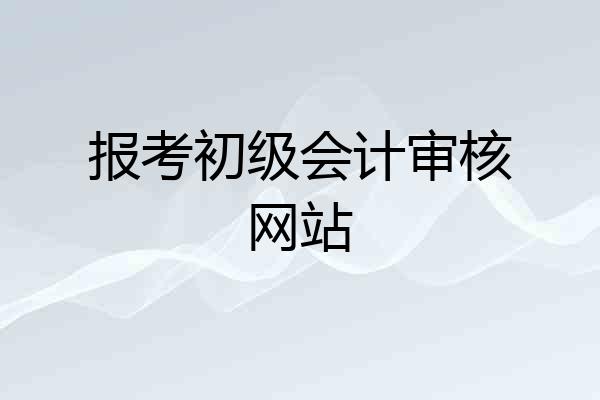 报考初级会计审核网站