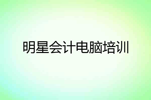 明星会计电脑培训