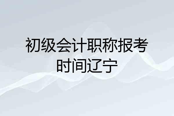 初级会计职称报考时间辽宁
