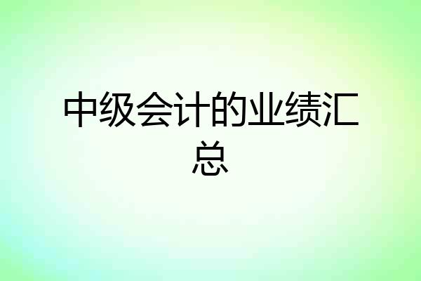 中级会计的业绩汇总
