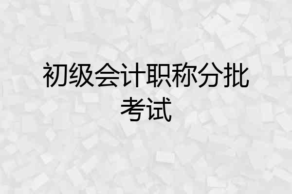 初级会计职称分批考试