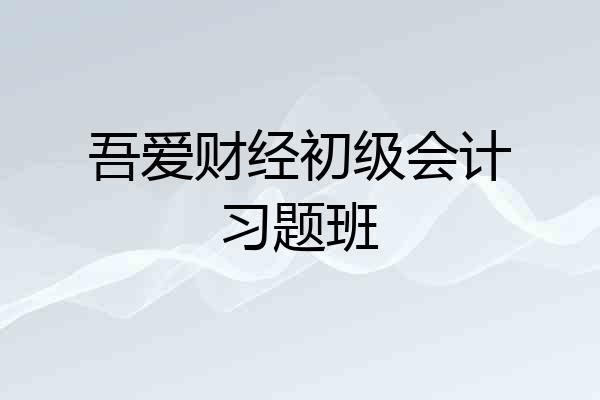 吾爱财经初级会计习题班