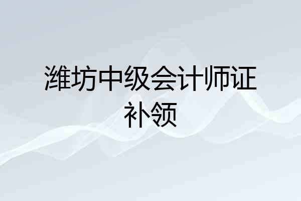 潍坊中级会计师证补领