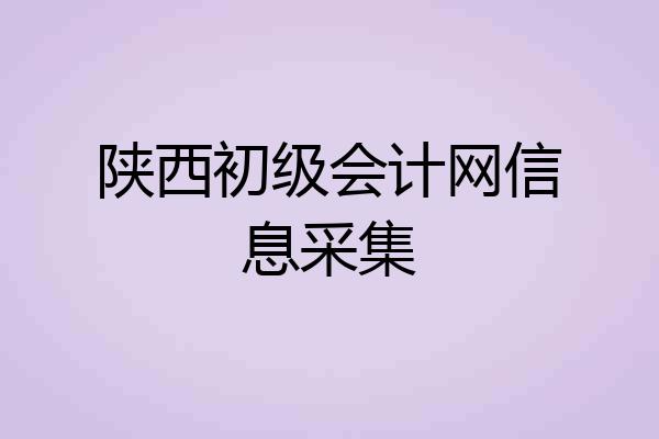 陕西初级会计网信息采集