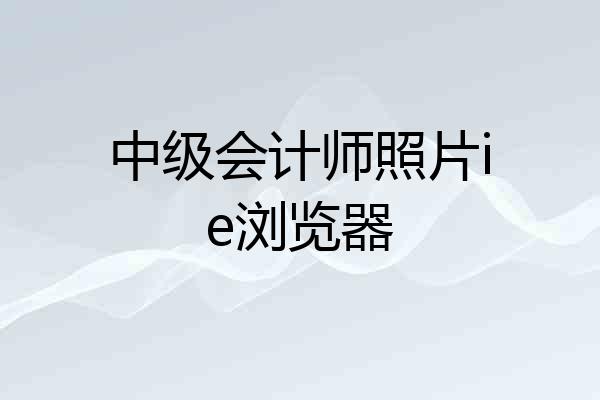 中级会计师照片ie浏览器