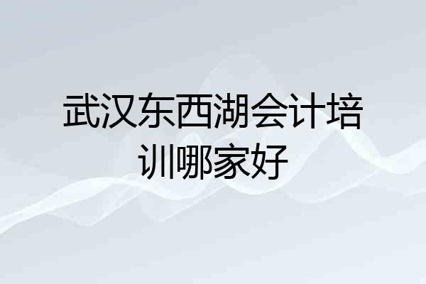 武汉东西湖会计培训哪家好